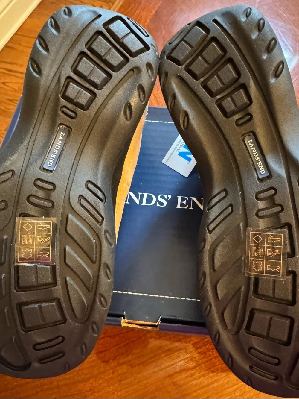 Lands' End Kids Shoes Tan Suede All Weather Moccasin Slip-Ons